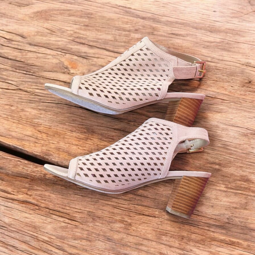 Unisa  Sandal  Pink with Perforated Design and 3''Heel
